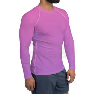 Hot Selling Custom Size <b>Men</b> Rash Guard Long Sleeve Compression <b>Shirt</b> Breathable Quick Dry Fitness Fabric Comfortable <b>Swimming</b> - Product Image 6