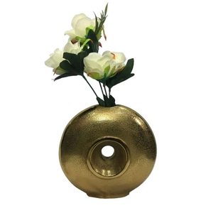 Floreros de metal de diseño premium con patrones únicos para estilos de decoración del hogar modernos y tradicionales - Product Image 1