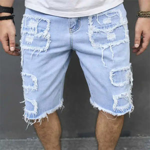 Custom High Quality <b>Men's</b> Wide Leg <b>Baggy</b> Denim Canvas <b>Shorts</b> Elastic Waist Solid Vintage Washed Breathable High Street Style - Product Image 2