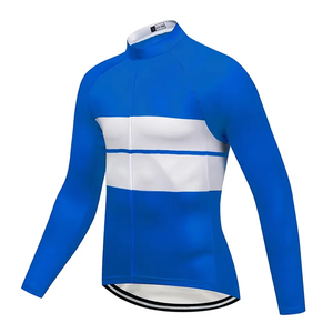 Maillot de cyclisme à manches longues pour homme, séchage rapide, respirant, léger, extensible dans les quatre sens, antibactérien, fermeture à enfiler pour la route - Product Image 1