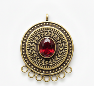 Collar con Colgante de Mandala de Plata de Ley 925 de Alta Calidad, Hecho a Medida con Gemas Rudra, Chapado en Oro Rosa, Unisex, Ideal para Regalo - Product Image 3