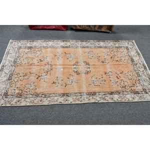Alfombra Turca Vintage de 3.5x6.6 pies, Alfombra Decorativa, Alfombra Oriental de Lana Naranja Marrón - Product Image 3