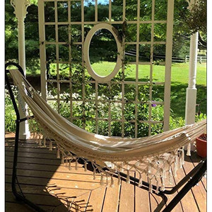 HAMAC DE JARDIN BRÉSILIEN XL BOHO ROCKER POUR DEUX PERSONNES GRAND FORMAT GAUCHE 200X100CM - Product Image 6