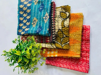 Ensemble de serviettes en tissu Kantha brodé à la main, multicolores, en coton, pour la table, la cuisine, la décoration, réutilisables, pour les fêtes, pour la maison