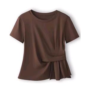 OEM/ODM Women's <b>Y2K</b> Style Casual 220g Cotton <b>Top</b> T-Shirt Crew Neck Printed Logo Quick Dry Simple and comfortable - Product Image 1