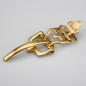 ชุดหัวเข็มขัดทหารม้าทองเหลืองแข็งสำหรับผู้ชาย4ชิ้นสกรูหมุด, ตะขอรัดเอว, อุปกรณ์เสริมหัวเข็มขัดหนัง - Product Image 3