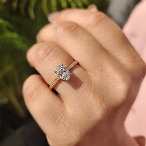 Oval Cut Diamond <b>Ring</b> in Pave Style Elegant and Luxurious - Product Image 1