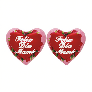 Ballons de fête en forme de cœur « Feliz Dia Mama » 25 cm, 3 pièces, 12 pièces/sac - Product Image 3