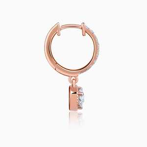 Pendientes de diamantes brillantes de oro rosa - Product Image 4