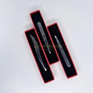 Pinzas para Cejas de Acero Inoxidable Plasma Negro GETUP BROSONS IMPEX, Punta Inclinada, Ligeras y Duraderas, Herramienta de Belleza con Logotipo Personalizado - Product Image 2