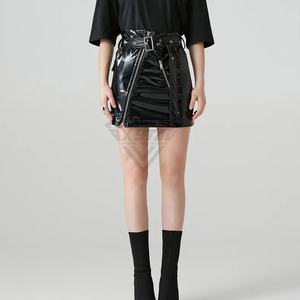 Falda de Moda al por Mayor para Mujer, Mini Shorts de Cuero Genuino, Ropa de Moda para Exteriores, Faldas de Cuero para Mujer de Talla Grande - Product Image 3