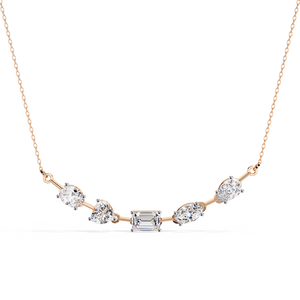 Collier Pendentif Coeur Ovale Marquise Émeraude avec Chaîne en Or Rose Or Blanc Argent Lab Grown Diamants D E F Couleur - Product Image 1