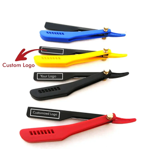 Maquinilla de afeitar en húmedo con mango de plástico recto de calidad superior profesional Nuevo diseño para barberos - Product Image 1