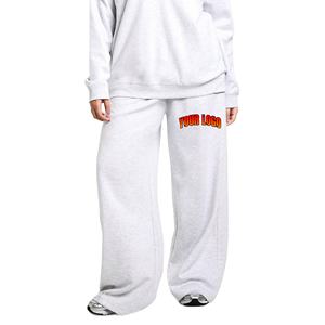 2026 <b>Women's</b> Cotton Winter Wide Leg <b>Jogger</b> <b>White</b> Sweatpants Regular Fit Straight Leg Trousers Side Pockets Baggy Summer Pant - Product Image 1
