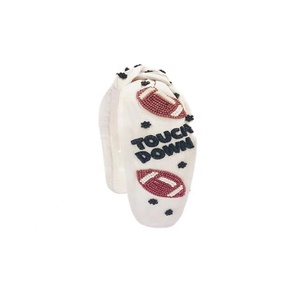 RAMS Game Day Collection for Girls Hand Embellished Seed Beaded Hairbands Topmost Knotted Accessories for Stylish Sports Fan - Product Image 3