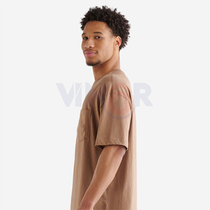 เสื้อยืด220GSM ฮิปฮอปผ้าฝ้ายคุณภาพสูงผ้าถักแบบเรียบยาวโอเวอร์ไซส์ปี100% - Product Image 6