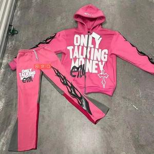 ชุดเสื้อผ้าใส่อยู่บ้านสำหรับผู้ชายและผู้หญิงชุดวอร์มและกางเกงสองชิ้นใส่ได้ทั้งชายและหญิงโลโก้ตามสั่ง - Product Image 2