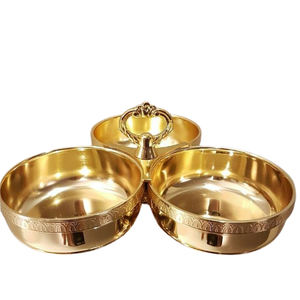 Bol en métal en laiton plaqué or Technique personnalisée pour la maison Hôtel servant des bols modernes en céramique gratuits Joint Three - Product Image 1