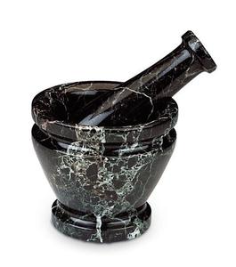 Mortero y mortero de piedra de ónix y mármol natural con acabado negro de último diseño en herramientas para hierbas y especias a precio de mayorista - Product Image 1