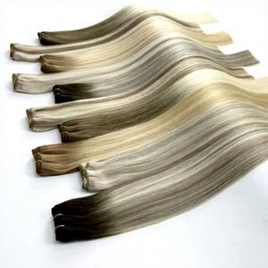 Vente en gros de mèches de cheveux volumineuses personnalisées, qualité supérieure, <span class=keywords><strong>100</strong></span>% cheveux humains vierges Remy, double trame volumineuse - Product Image 1