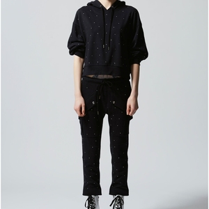 Sudadera con capucha recortada personalizable para hombre, ropa de calle, 100% algodón, apliques desgastados con diamantes de imitación, parche bordado, lavado ácido, Boxy, Invierno - Product Image 5