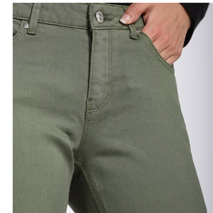 Pantalones vaqueros acampanados asimétricos a la moda para mujer, pantalones vaqueros largos ajustados con logotipo de cintura de patrón sólido a la moda para mujeres con curvas - Product Image 3