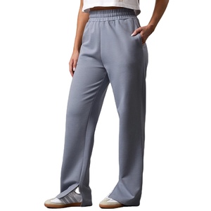 Pantalons et pantalons pour femmes avec logo personnalisé Blue Mist Terry Fleece Soft Touch Fabric 100% Cotton Sweatpants Straight Leg Joggers pour femmes - Product Image 1