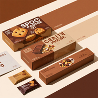 Boîte à pâtisserie pliable en papier kraft personnalisée, recyclable, de qualité alimentaire, pour chewing-gum, nouilles, biscuits, avec finition brillante/mate et gaufrage