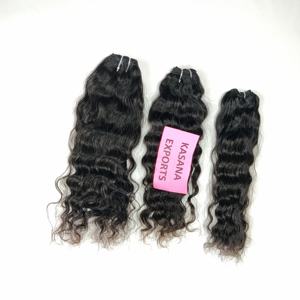 Paquet vietnamien cuticule brute alignée vente en gros couleur naturelle femmes noires machine double trame extensions de cheveux humains à ondes profondes - Product Image 5