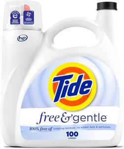 Détergent à lessive liquide Tide Free & Gentle, 100 lavages, 132 fl oz, Détergent à lessive Tide, Détergent à lessive Clean - Product Image 1
