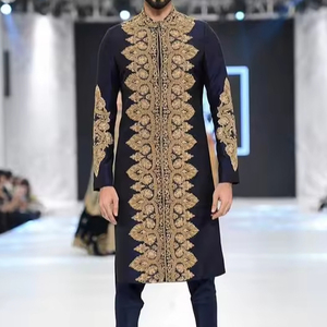 ZARI HEAVY EMBROIDERY on STYLISH SHERWANI and PANT WITH MATCHING <b>SHOE</b> WITH EMBELLISHED CRYSTAL GLASS BEADS,STONE,DABKA <b>WORK</b>@2024 - Product Image 1