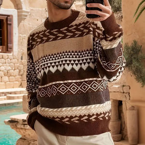 Pulls pour hommes en tricot de qualité supérieure, respirants, personnalisés, en gros, nouveaux, décontractés, service OEM, à vendre, manches longues, pulls d'hiver - Product Image 2