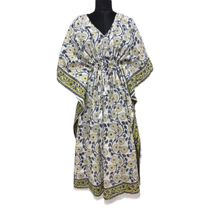 ชุดคาฟตันยาวพิมพ์ลายสวยหรูสำหรับผู้หญิง ความยาวระดับเข่า เหมาะสำหรับฤดูร้อน ชายหาด มีให้เลือกแบบ ODM ชุดลำลองสำหรับวันหยุดพักผ่อน - Product Image 1