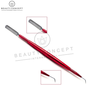 Outils de levage de cils en acier inoxydable de couleur rouge avec emballage personnalisé - Product Image 6