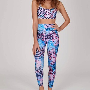 Conjunto de 2 piezas de compresión sin costuras de talla grande para mujer, conjunto de gimnasio con Logo en la cintura, entrenamiento de Yoga, traje deportivo, sujetador sólido - Product Image 2