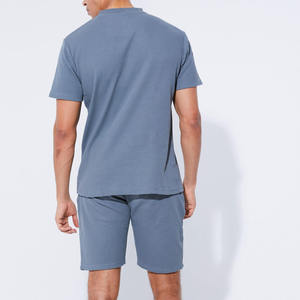 Summer New high quality Men Sports Tracksuit Short Sleeve t Shirts Shorts 2 Pieces Round Neck Workout Gym Running short Set Men - Product Image 4