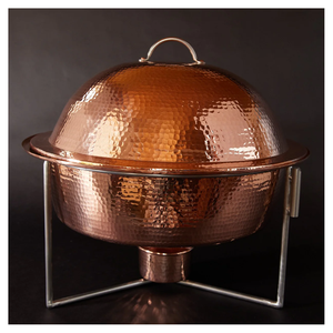 Ensemble de chauffe-plats en cuivre fait à la main en acier inoxydable durable avec chauffage au carburant pour mariage buffet d'hôtel aspect antique meilleure fonction - Product Image 6