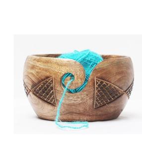 Cuenco de almacenamiento de hilo ecológico hecho a mano con ventana tallada, tejido de madera Natural, ganchillo, tamaño personalizable, antiguo y moderno - Product Image 6