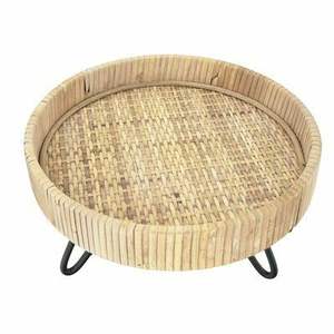 Bandeja de servicio tejida de mimbre de forma ovalada moderna Bandeja de fruta de agua trenzada Bandeja de ratán de Venta caliente de la India - Product Image 3