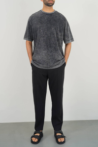 Alta calidad 100% algodón directo de fábrica suministro de hombres ácido lavado camiseta con bajo MOQ cómodo ajuste ligero hombres ácido lavado - Product Image 3