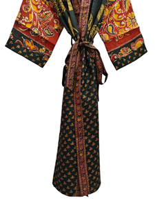 Kimono pour femme Robe d'été Bikini Cover Up Night Wear Long Robe, fait à la main indien Vintage en soie recyclée Sari Kimono, - Product Image 3