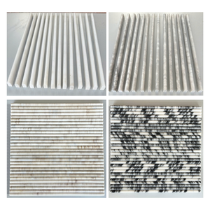 Polished Calcite <b>Marble</b> Thin Slab Liner Tile White Modern Design Waterproof Eco-Friendly Durable Indoor Outdoor Wall - Product Image 5