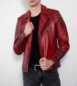 Diseño adecuado de fábrica Chaqueta de cuero de motorista para hombre de estilo más nuevo Aspecto clásico Gran personalidad Chaqueta de cuero para hombre - Product Image 6