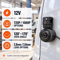 Caméra de recul universelle 12V pour moniteur DVR 4 canaux, surveillance des angles morts, vision nocturne, IP68, caméra de stationnement pour voiture, camion, bus, fourgonnette