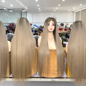 Haute qualité bébé cheveux fins os droite blonde couleur perruques cheveux humains avant de lacet cheveux vietnamiens pour les femmes noires - Product Image 4