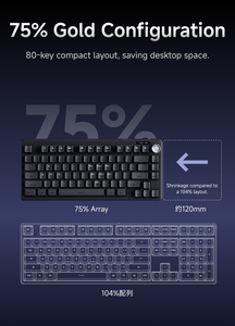<span class=keywords><strong>Clavier</strong></span> à membrane EWEADN F75 à connexion tri-mode, sans fil 2,4 GHz, rétroéclairage RVB, interrupteurs Gateron, touches translucides ABS, pour jeux - Product Image 6