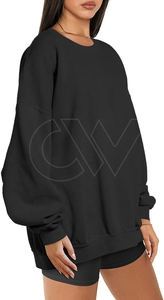 Haute qualité femmes sweats surdimensionnés polaire col rond pull chandails décontracté confortable automne mode tenues vêtements - Product Image 5