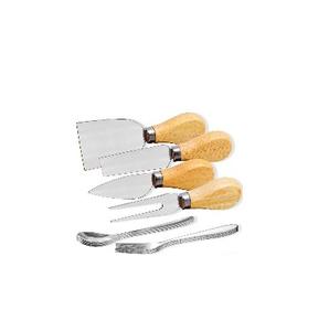 Ensemble de couteaux à fromage en acier inoxydable durable 4 pièces fait à la main avec des outils à fromage à manche en bois - Product Image 2