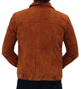 Venta al por mayor de moda de los hombres chaqueta de cuero de moda de los hombres de gamuza chaqueta de cuero de alta calidad - Product Image 3