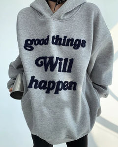 เสื้อฮู้ดแขนยาวผ้าเฟรนช์ฮู้ดผ้ากำมะหยี่ปักลายเสื้อแบบสวมหัวขนาดใหญ่ออกแบบได้ตามต้องการ - Product Image 6